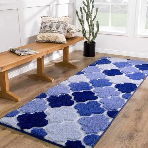 Bathroom Rug Runner Non-Slip. Extra Absorbent Shaggy Large Bath Mat. Machine Washable Long Shower Rug for Bathroom Bedroom Hallway