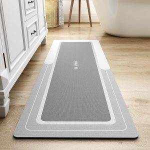 Long Bath Mat Runner Non Slip Absorbent Stain Resistant Quick Dry Thin Bath Mat