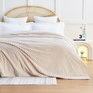 3D Imitation Turtle Shell Jacquard Decorative Fleece Blankets – Cozy Soft Lightweight Fuzzy Flannel Blanket Suitable for All Seasons