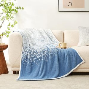Ultra Soft Throw Blankets for Couch. Reversible Super Soft Warm Blankets Cozy Knit Blanket Fuzzy Plush Lightweight Throws for Sofa. Bed. Picnic