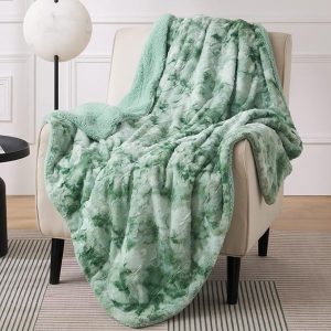 Sherpa Blanket – Soft. Fuzzy & Fluffy Faux Fur – Warm. Cozy Throw Blanket for Couch. Sofa and Bed. Tie Dye Design