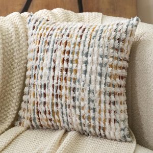 Boho Chenille Tufted Pillow Cover. Decorative Square Throw Pillow Cover Neutral Pillowcase for Couch Bedroom Living Room