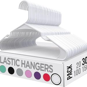Clothes Hangers – Plastic Hangers Space Saving – Durable Coat Hanger with Shoulder Grooves