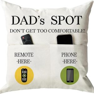 Father's Day Throw Pillow Case. Dad's Spot Throw Pillow Covers .Dad Gifts from Daughter Son .Birthday Christmas Thanksgiving Day Gifts for Papa Stepdad. 2 & 3 pockets