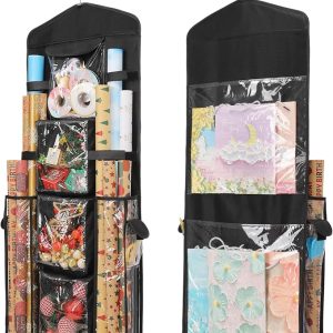 Wrapping Paper Storage. Gift Wrap Organizer Holder Double-Sided Hanging Gift Bag Storage Organizer