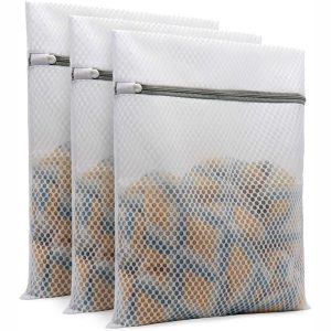 3Pcs Durable Honeycomb Mesh Laundry Bags for Delicates 12 x 16 Inches (3 Medium)