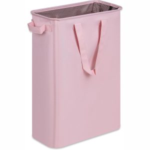 Slim Laundry Basket. Narrow Laundry Hamper with Handles. Collapsible Dirty Clothes Hamper. Tall Laundry Bin for Laundry Room. Dorm and Bedroom