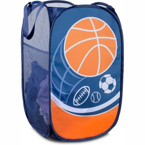 Collapsible Mesh Pop Up Hamper with Wide Opening and Side Pocket – Breathable. Sturdy. Foldable. and Space-Saving Design for Clothes and Storage