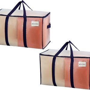 Moving Bags. Heavy Duty. Moving Boxes Alternative. Packing Storage Supplies for Dorm Room Essentials with Zipper for Clothes. Extra Large Totes for Packaging