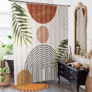 Beautiful Boho Shower Curtain for Your Bathroom – A Stylish Modern Mid Century Curtain That Fits Perfect to Every Bath Decor – Ideal to Brighten Up Your Bohemian Bathroom at Home
