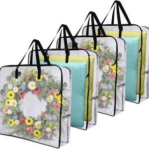 Spring Wreath Storage Bag. Summer. Christmas Decoration Garland Container. Clear Door Wreath Organizers. Moving Boxes. Packing Supplies for College