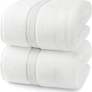 Luxurious Jumbo Bath Sheet 2 Piece. 600 GSM. 100% Ring Spun Cotton. Highly Absorbent and Quick Dry Extra Large Bath Towel. Super Soft Towel
